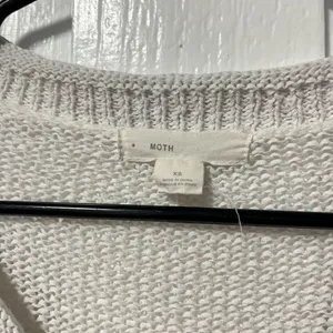 Moth Anthropologie White Oversized crochet white sweater size XS thumbnail 4