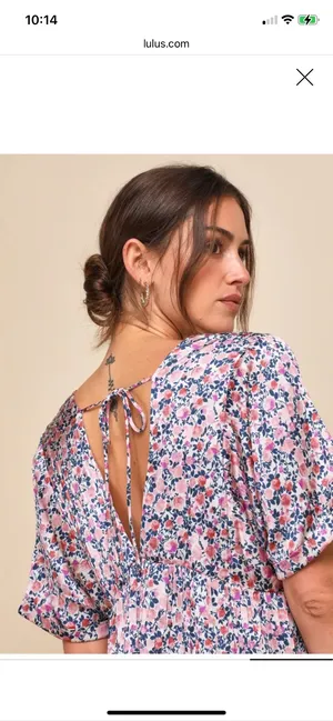Lulus Blush Pink Floral Print Satin Babydoll Dress thumbnail 5