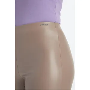 New FABLETICS Vegan Leather Pull-On Stretch Leggings Willow Bark‎ Tan Brown Sz L thumbnail 5