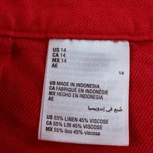 On 34th Women's Red Linen Blend Pleated High Rise Shorts Size 14 thumbnail 4