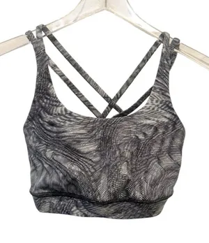 LULULEMON Energy Bra *Medium Support,‎ B–D Cup Velocity Mesh Island Mist Black 6 thumbnail 1
