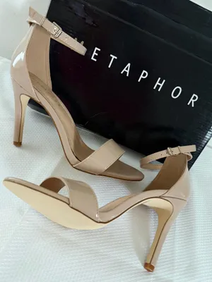 Metaphor Nude Patent Ankle Strap 4 inch Heels thumbnail 1