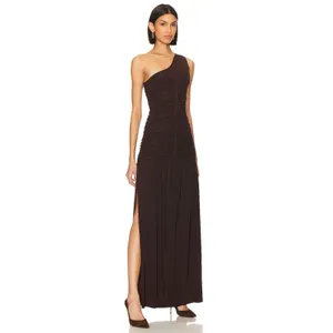 MISA Los Angeles Samsara Cutout Dress Brown ruched Maxi dress Size Small NWT thumbnail 3