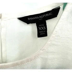 Banana Republic size XXS petite white semi sheer tank top‎ sleeveless blouse thumbnail 4
