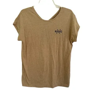 On Cloud Women's R.O.C. Run On Clouds T-Shirt in Camel size medium thumbnail 2