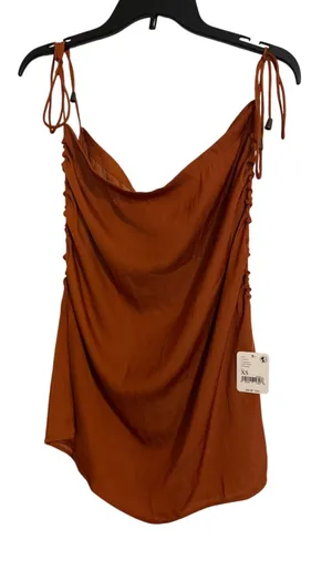 NWT Free People Day To Night Convertible Cowl Neck Satin Cami Top Cinnabar XS thumbnail 1