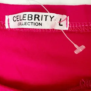 NEW Celebrity Hot Pink Ruffle Flutter Sleeve Top Fuchsia Organza LARGE thumbnail 7