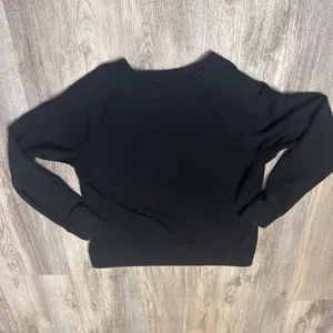 Quince SuperSoft Fleece Crew Black Raglan Sweatshirt Womens Small thumbnail 4