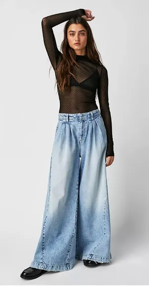 Free People We The Free Equinox Denim Trousers thumbnail 1