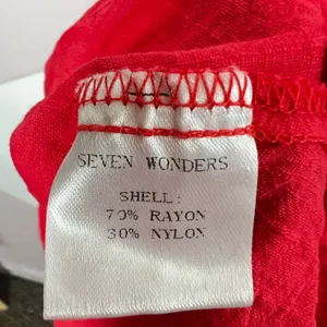 Seven Wonders‎ Red Smocked Midi Dress Womens Medium Pockets Beach Vacation thumbnail 5