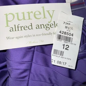 Alfred Angelo Purple Satin Strapless Bubble Hem Homecoming Prom Dress 12 NWT thumbnail 10