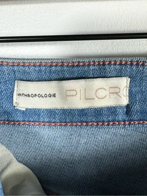 Anthropologie Pilcro‎ The Icon Flare Jeans 29 Blue Button Fly High Rise Denim thumbnail 9