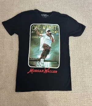 Morgan Wallen Unisex Black 'One Night At A Time' Graphic Tee Size Small thumbnail 1