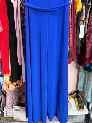 MSK Royal Blue Tie Waist V Neck Maxi Dress Short Sleeve Stretch. Size S thumbnail 10
