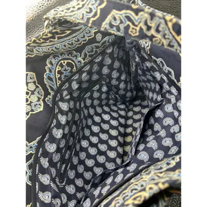 Vera Bradley Blue Bayou Paisley Quilted Cotton Shoulder‎ Bag Tote Navy Blue thumbnail 6