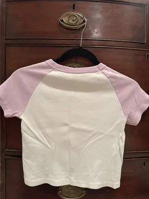 Brandy Melville White and Pink Tee thumbnail 3
