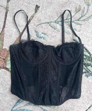 Black corset top Size L thumbnail 1