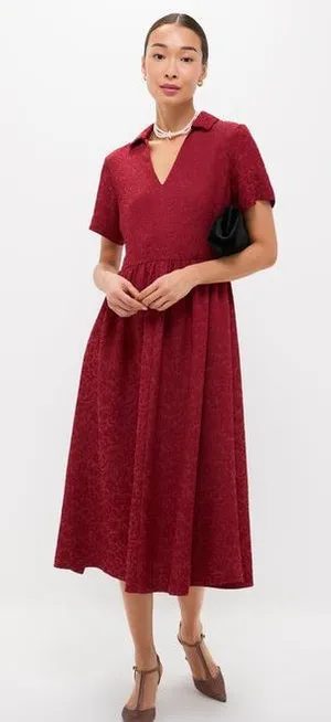 TUCKERNUCK Cranberry Jacquard Adelaide‎ Midi Dress size xl wedding work office thumbnail 1