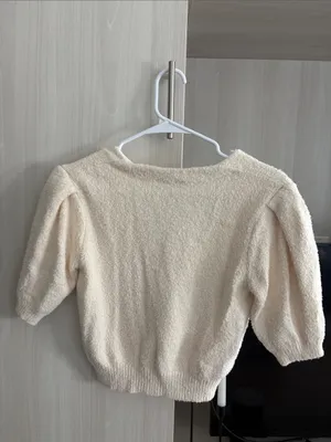 Reformation | Hope Organic Cotton Cardigan In Ivory thumbnail 5
