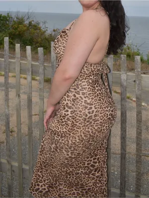 Kirious Los Angeles Leopard Print Dress Stretch Bodycon Adjustable Braid Straps thumbnail 2