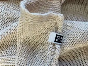 Roxy Cream V-Neck Hooded Ribbed Sweater thumbnail 5