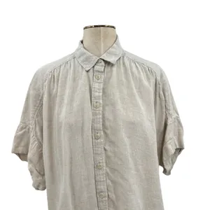 J. Crew Relaxed-fit short-sleeve Baird McNutt Irish linen shirt Beige XL Tall‎ thumbnail 4