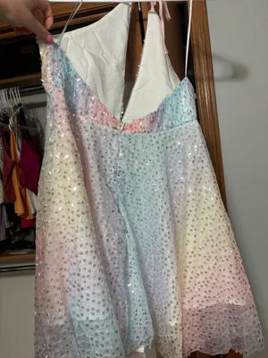 Lulus Lime Lush Pastel Rainbow Halter Dress thumbnail 3