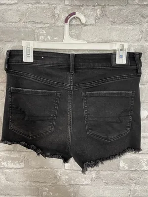 American Eagle Outfitters Black Distressed Hi-Rise Shortie thumbnail 2