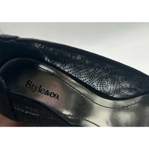 Style & Co Naveah Black Glitter Mesh Peep Toe Heels Party Sparkly Women 6.5‎ thumbnail 5