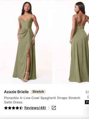 Azazie Bridesmaid Dress Pistachio thumbnail 3