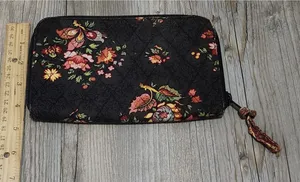 Vera Bradley Floral Wallet Clutch‎ Zip Around Travel Organizer thumbnail 1