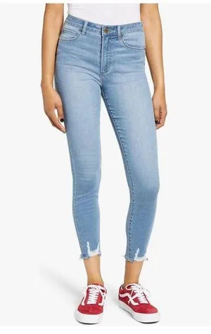 Articles of Society Women’s Heather High Waist Distressed Hem Crop Jeggings thumbnail 1