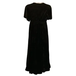 Velvet Burnout Wrap Dress‎ Black Large thumbnail 3