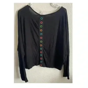 💥Cozy Casual Boho Vibes Azteca Print Black Plus-size Crop top 3X thumbnail 3