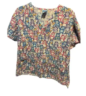 Women's Crest Scrub Top Size Medium Monkey In Skirts short sleeve Nurse Medical thumbnail 1