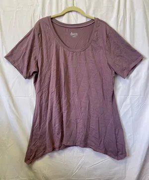Denim & Co. Short Sleeve Scoop Neck Trapeze Top A214615 Size XL thumbnail 1