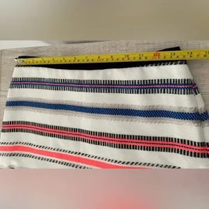 Milly Multi Color Striped White Mini Skirt Cotton Blend Preppy Luxe Size 2 thumbnail 6