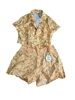 VRG GRL Orange Yellow Floral Two Piece Set Size 10 NEW NWT thumbnail 6