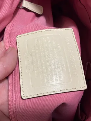 Coach Pebbled Leather Shoulder Bag Cream Ivory Pink Lined Hobo Purse F15064 thumbnail 8