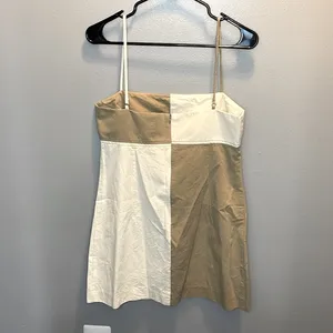 BEC & BRIDGE‎ Artie Mini Dress Tan/White Size 8 thumbnail 3