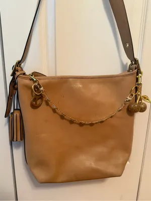 Vintage Coach Legacy Tassel Bucket Bag in Tan Leather thumbnail 1