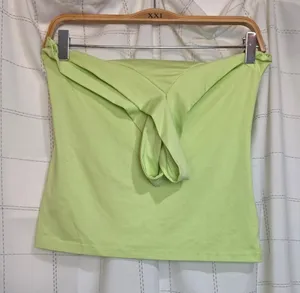 Floerns Double Choker Halter Top Green Size M thumbnail 1