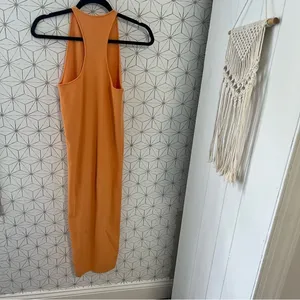 ALC Frank Orange Ribbed Midi Dress thumbnail 3