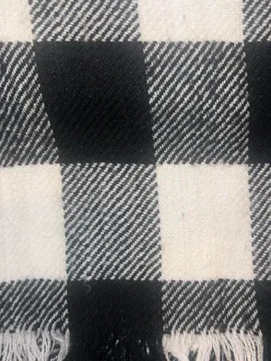 Black & white plaid scarf. thumbnail 4
