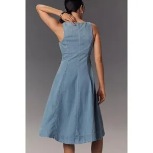 REFORMATION Sebastien Denim Midi Dress in Savannah Size US 6 NWT thumbnail 12