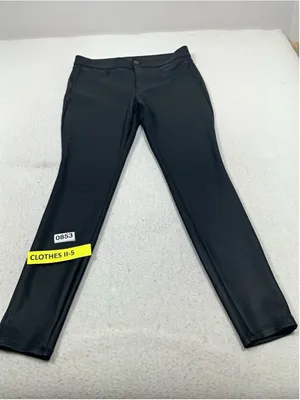 Express Women’s Black Faux Leather Skinny Pants Stretch Zip size 8 R thumbnail 1