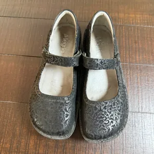 Alegria Belle Black Embossed Damask Leather Mary Jane Shoes BEL-265 Womens 39 thumbnail 3