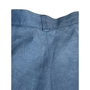 Vintage Harolds Blue Linen Shorts‎ High Waist Pleated Minimalist 90s Nautical thumbnail 4