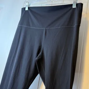 All In Motion Womens Ribbed High-Waisted‎ Leggings Black Athletic Yoga Pants L thumbnail 4