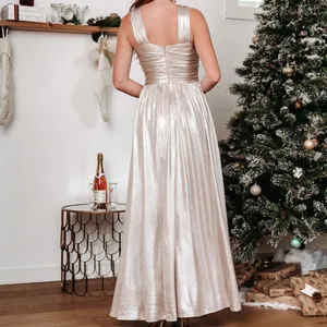 VICI | Talk Of The Party Metallic Slit Maxi Dress thumbnail 5